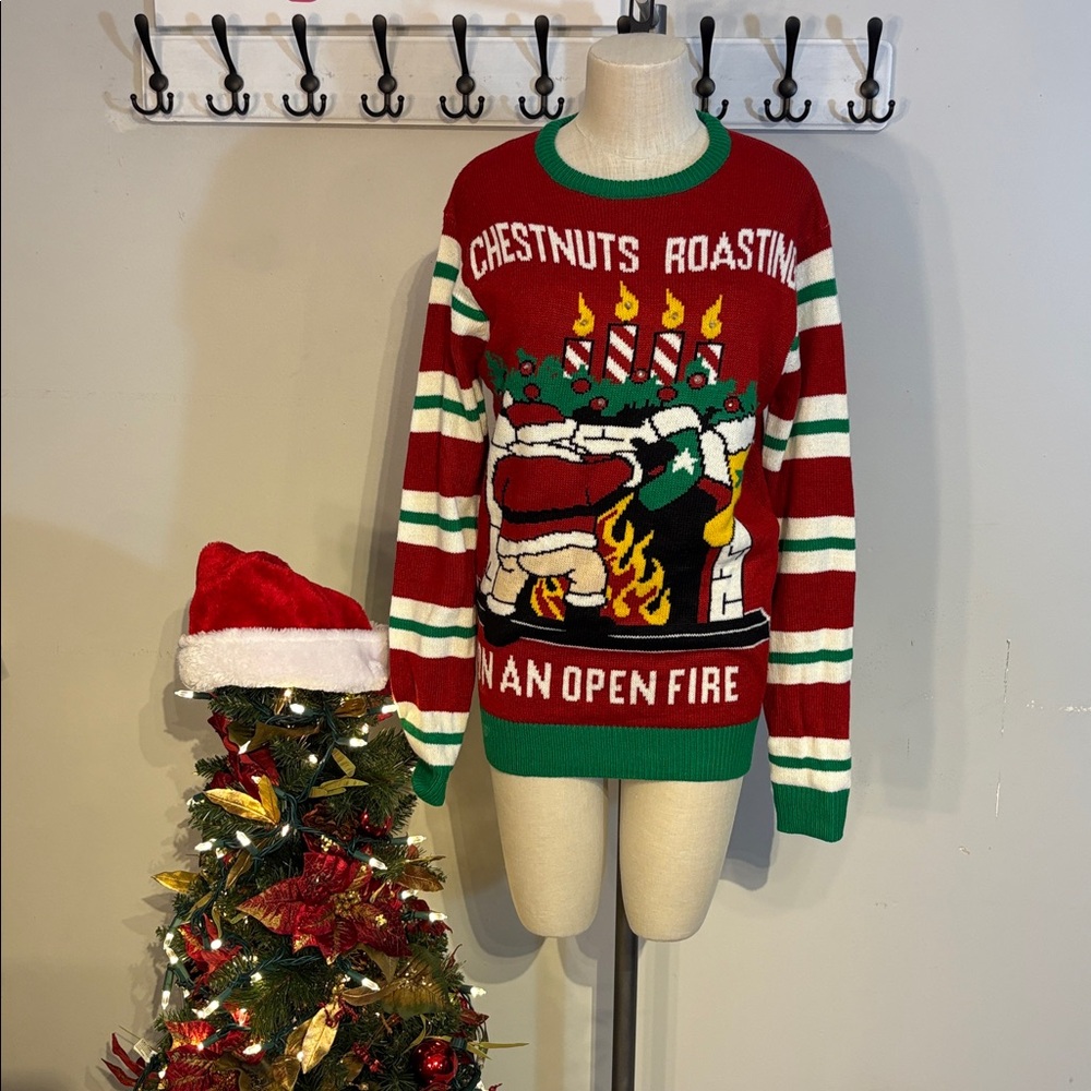 12. Light up Chestnuts are roasting holiday sweater size small